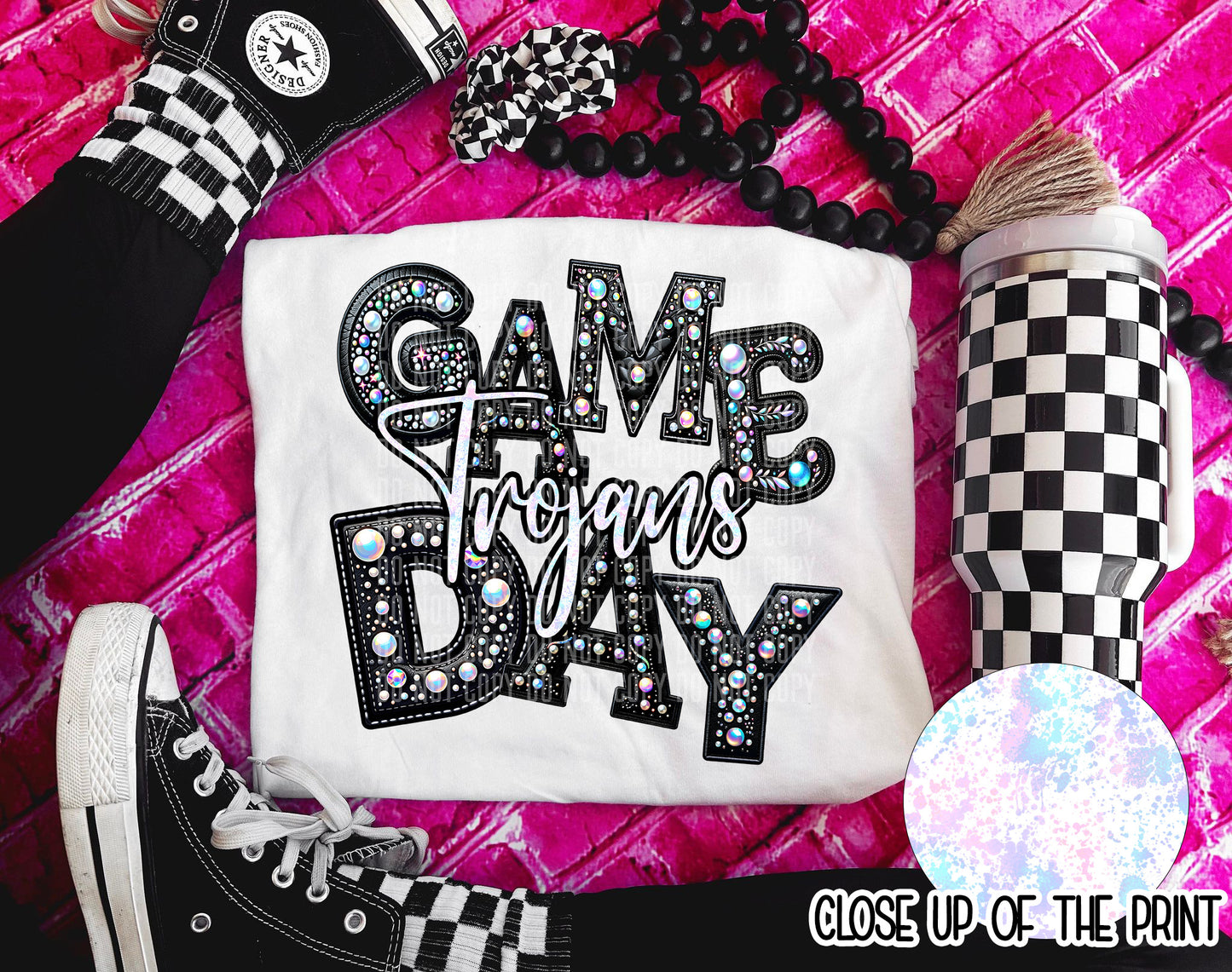 PICK A TEAM OR CUSTOM - Game Day Leather - Digital download 300DPI PNG FILE