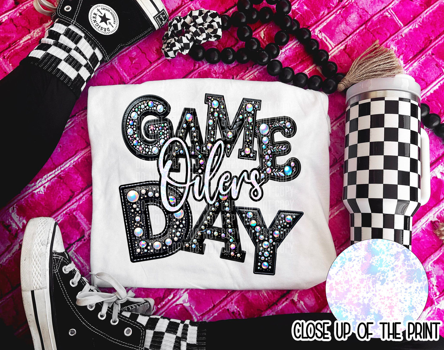 PICK A TEAM OR CUSTOM - Game Day Leather - Digital download 300DPI PNG FILE