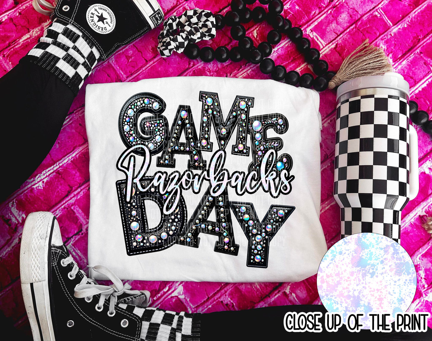 PICK A TEAM OR CUSTOM - Game Day Leather - Digital download 300DPI PNG FILE