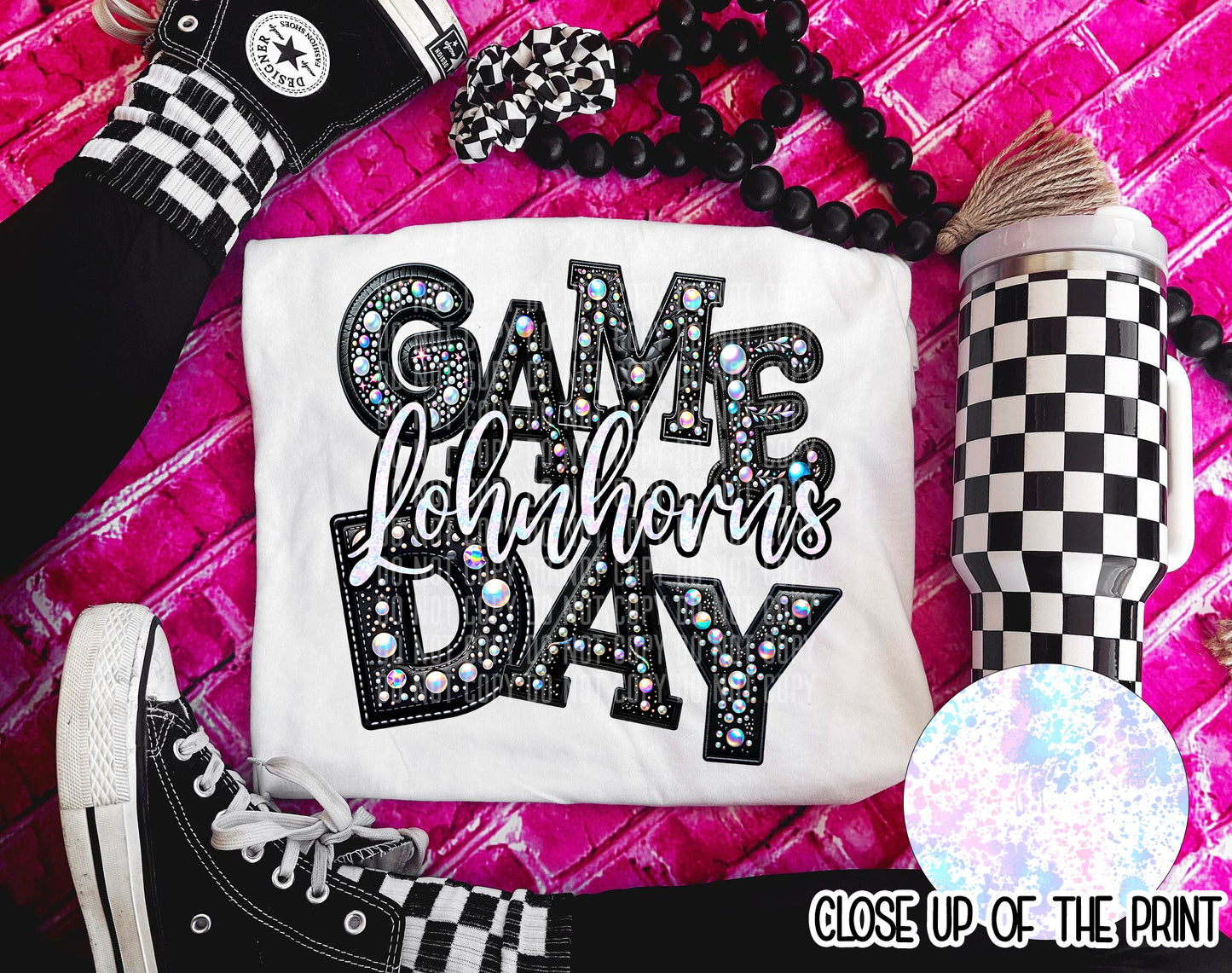 PICK A TEAM OR CUSTOM - Game Day Leather - Digital download 300DPI PNG FILE