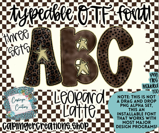 Brown Leopard  - TYPEABLE OTF FONT + PNGS - Digital download