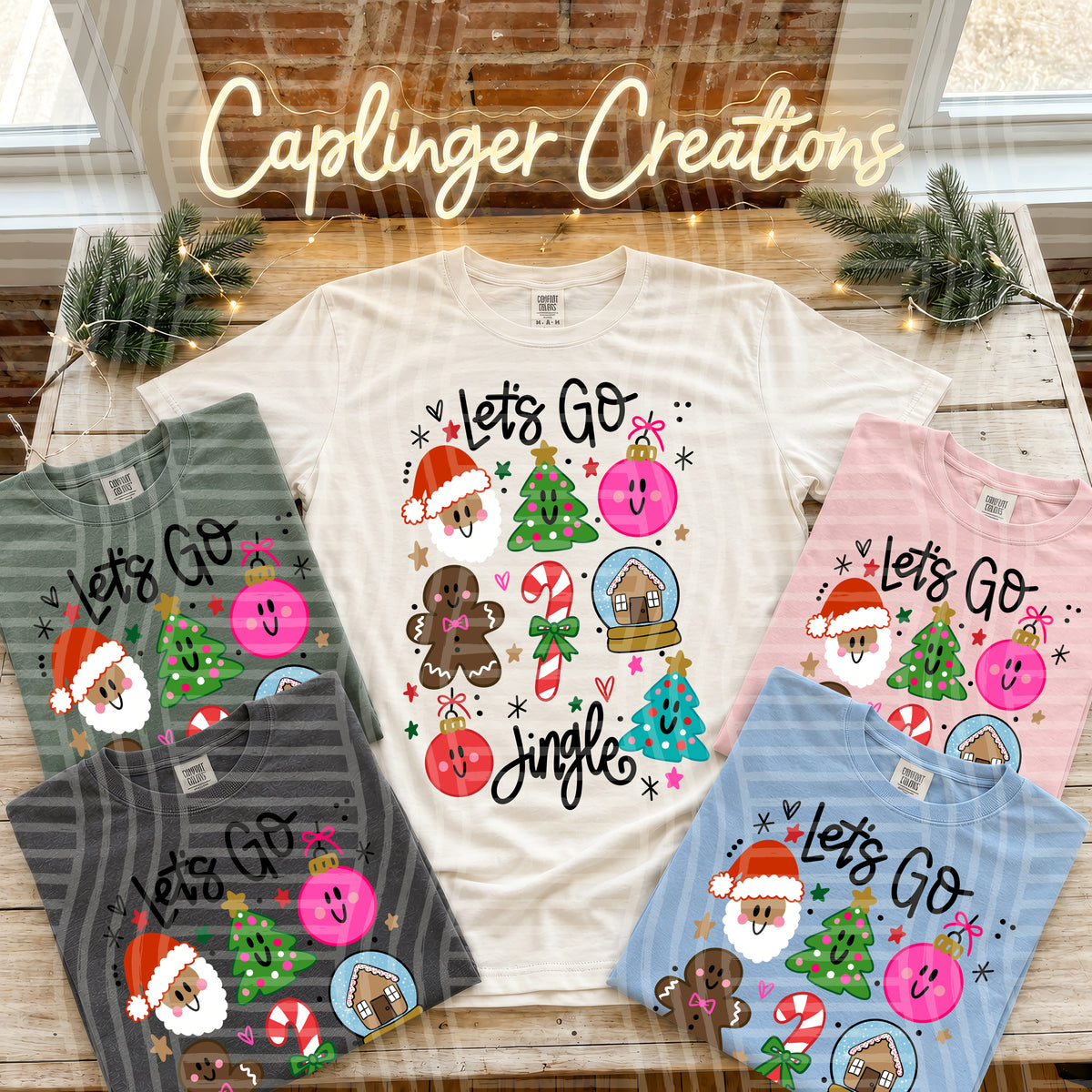 Let's go Jingle 3 skin tones included  - 300 DPI digital download