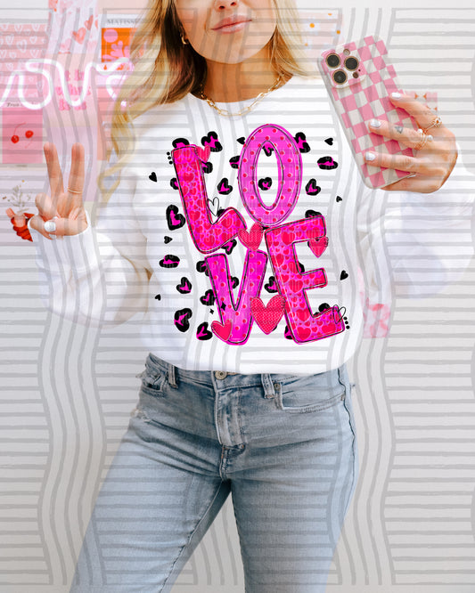 Love - leopard background  300DPI PNG FILE