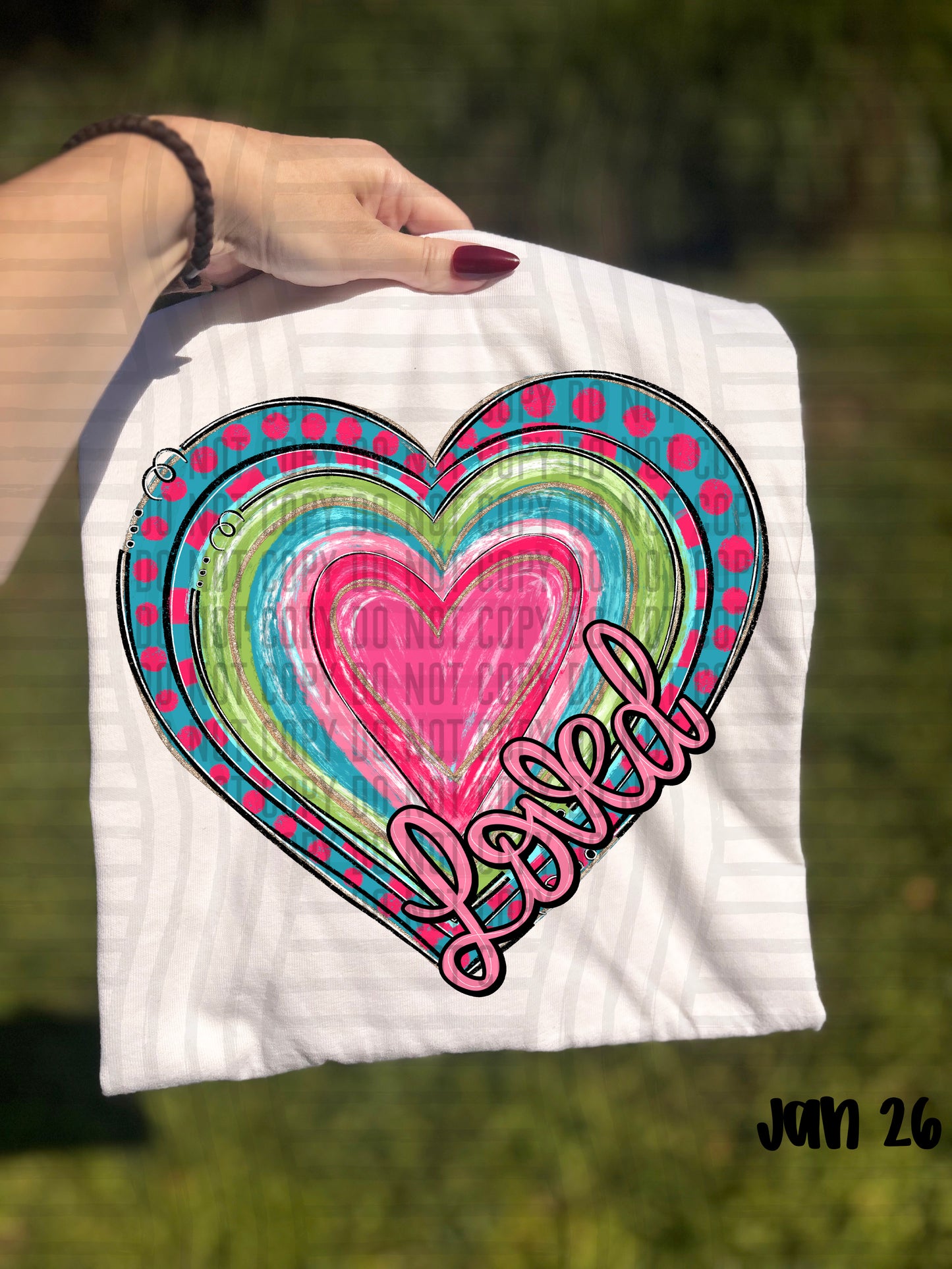 LOVED heart -  300DPI PNG FILE