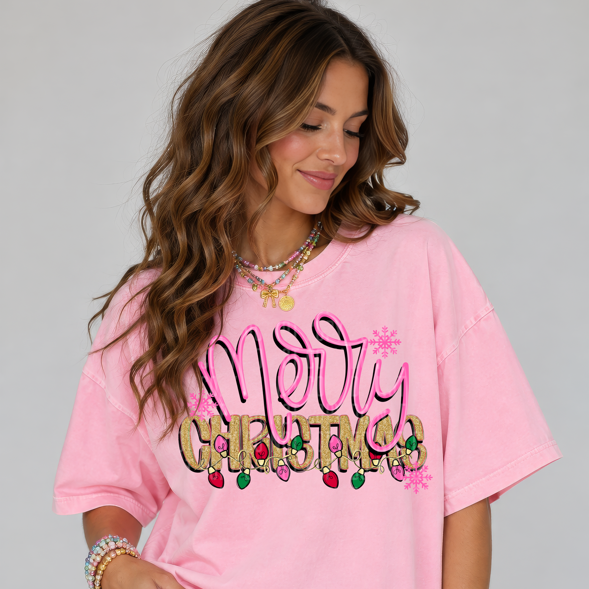 Merry Christmas pink & red (2 files included) - 300 DPI digital download
