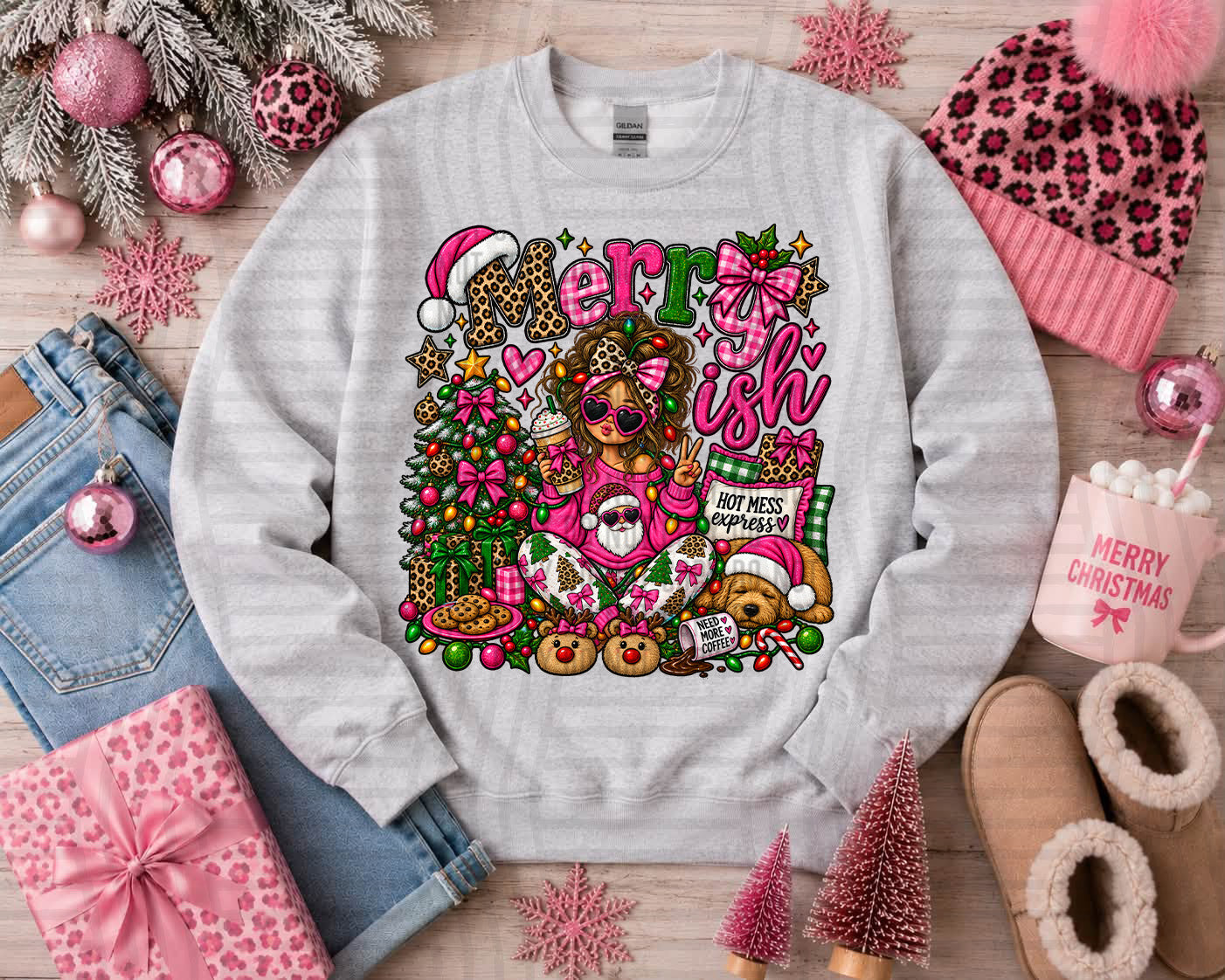 Holiday Faux Embroidery (AI assisted) _ CHOOSE DESIGN  - 300 DPI digital download