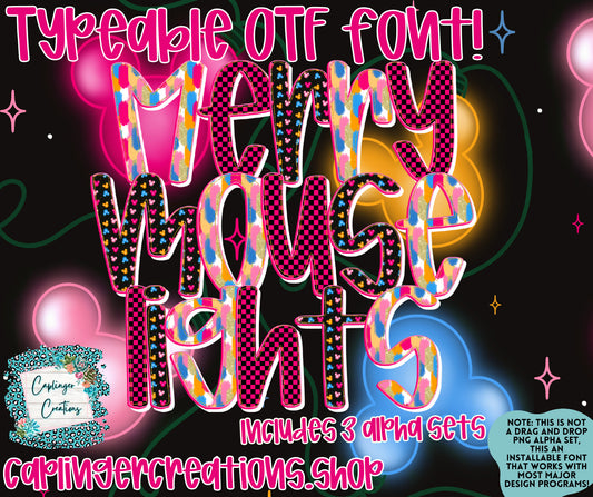 Merry Mouse Lights - TYPEABLE OTF FONT + PNGS - Digital download