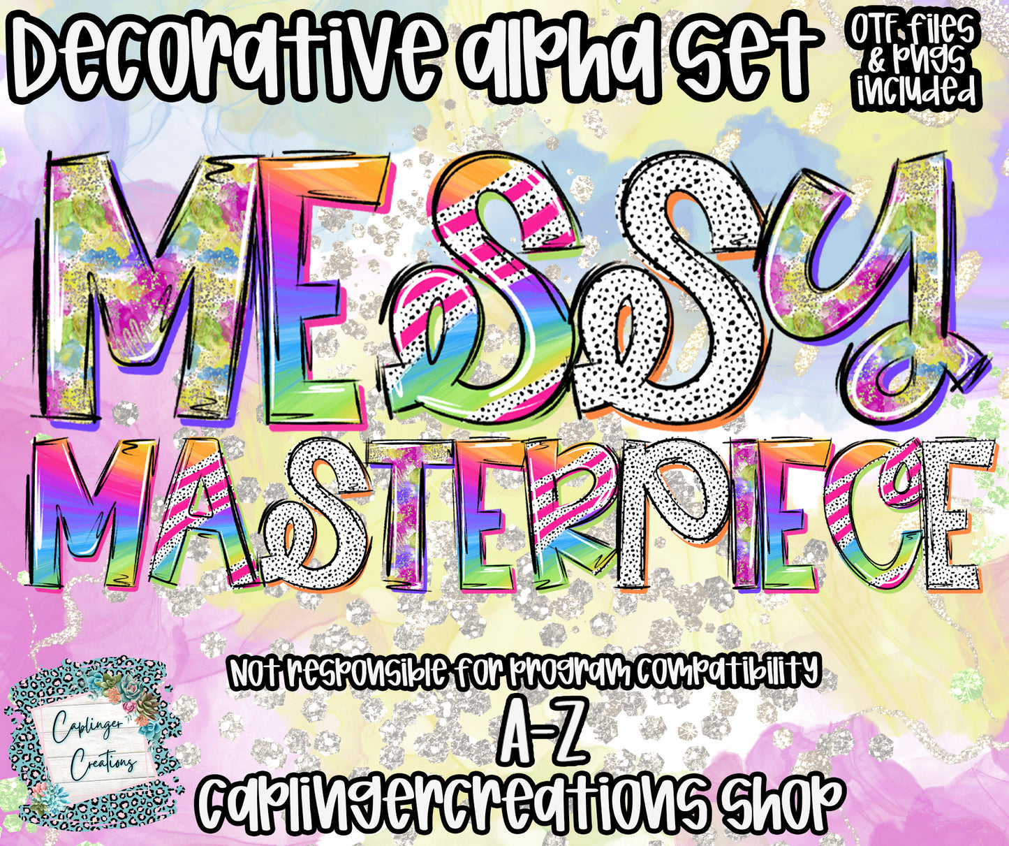 Messy Masterpiece - OTF & Drag and Drop PNGS- commercial use included - Digital download