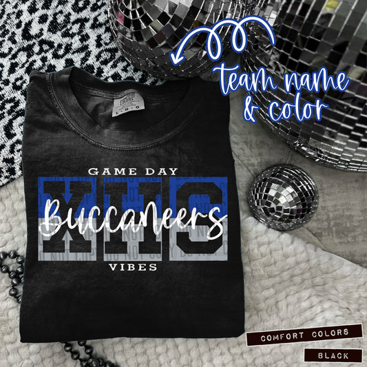 CUSTOM 3 letter Game Day vibes - Digital download 300DPI PNG FILE