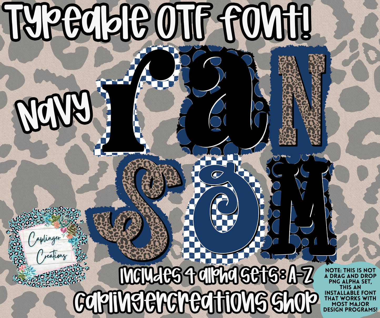 RANSOM Spirit - OTF typeable & Drag and Drop PNGS- commercial use included - Digital download
