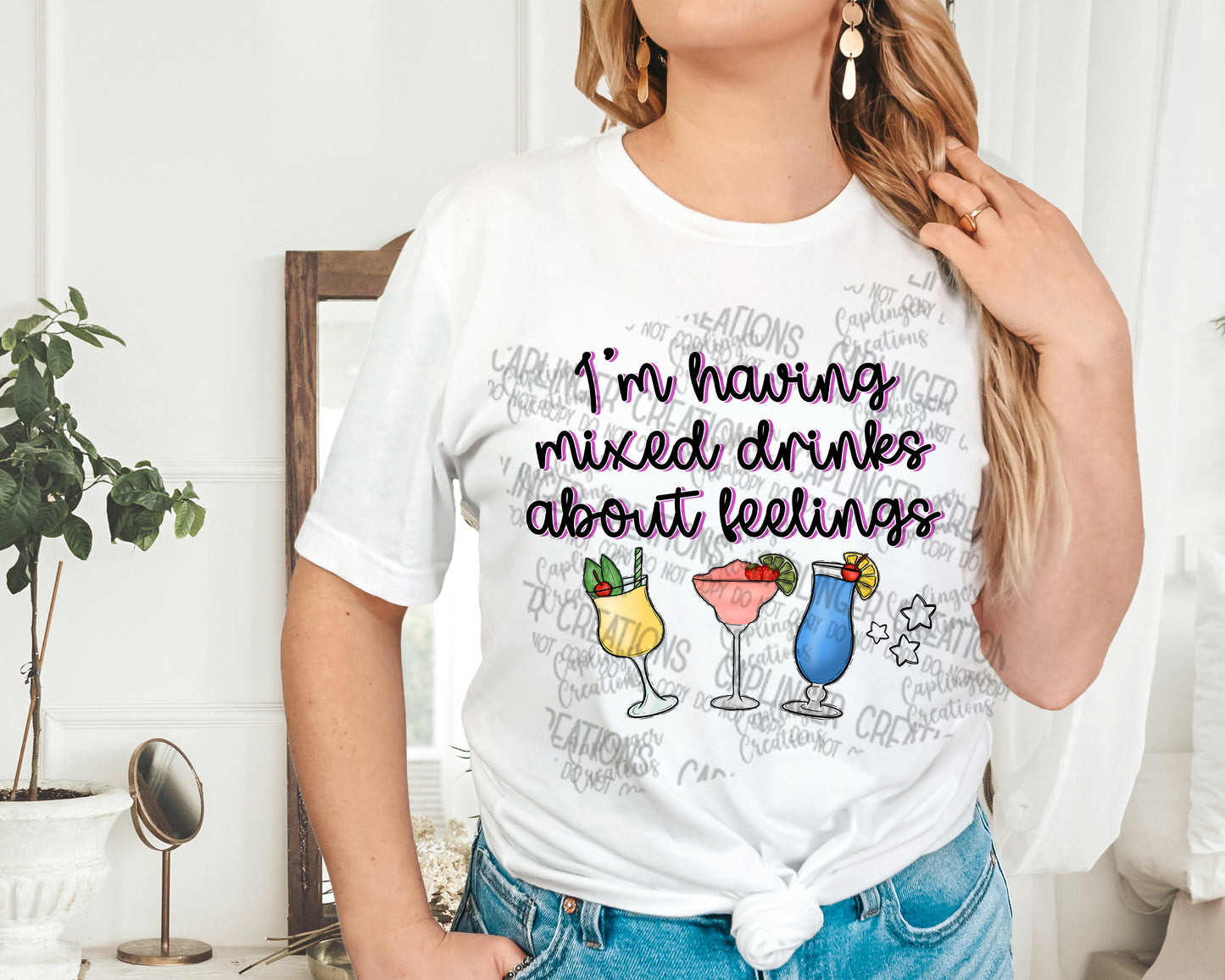 I'm having mixed drinks about feelings (2 versions) - Digital download 300DPI PNG FILE