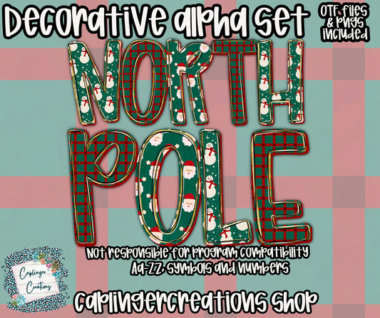North Pole - TYPEABLE OTF FONT + PNGS - Digital download