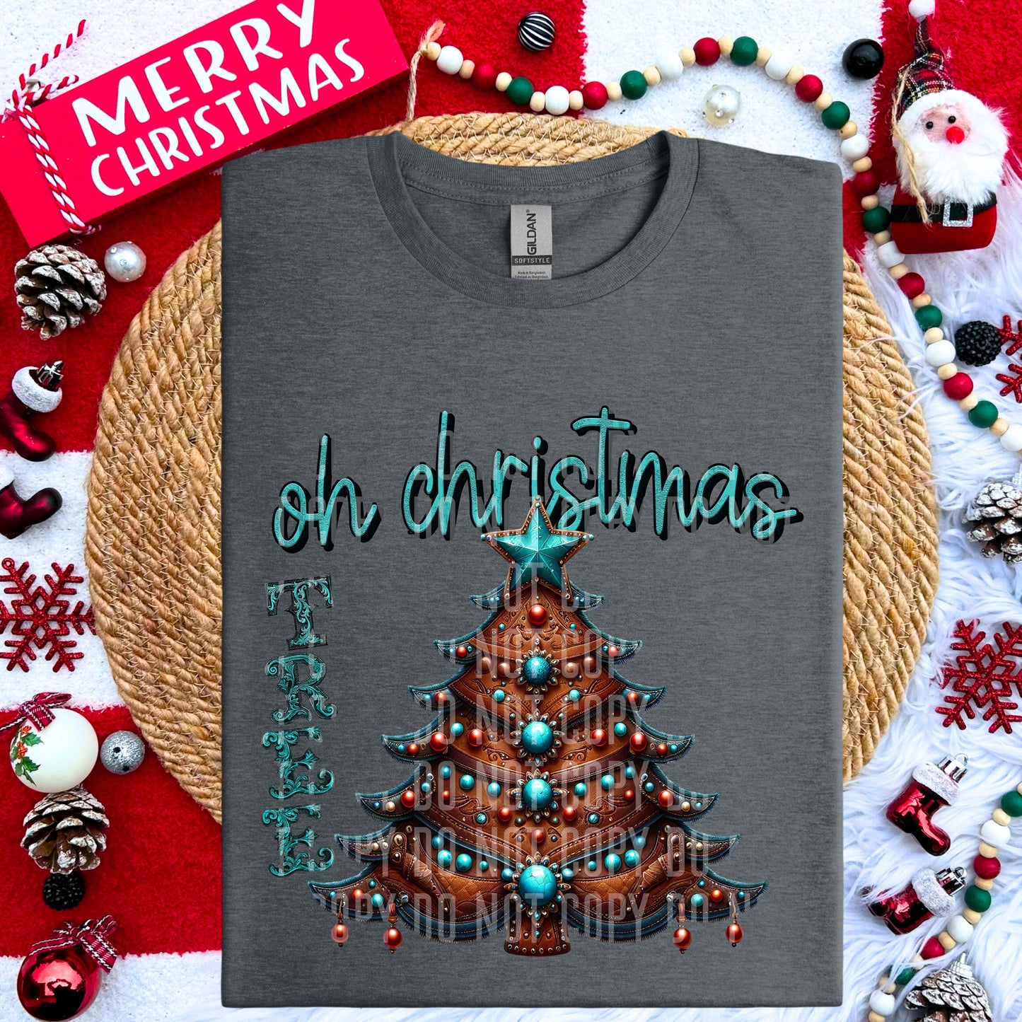 Oh Christmas Tree Faux Embroidery Digital download 300DPI PNG FILE