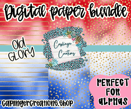 Digital Paper BUNDLE - Old Glory - Digital download 300DPI PNG FILE
