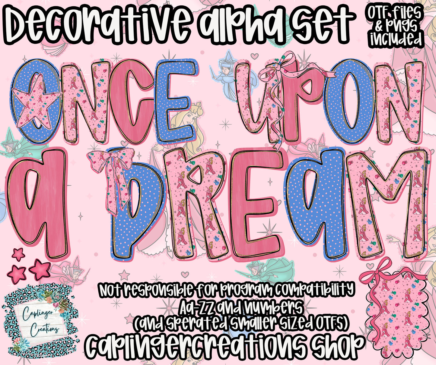 Once upon a time - OTF & Drag and Drop PNGS- commercial use included - Digital download