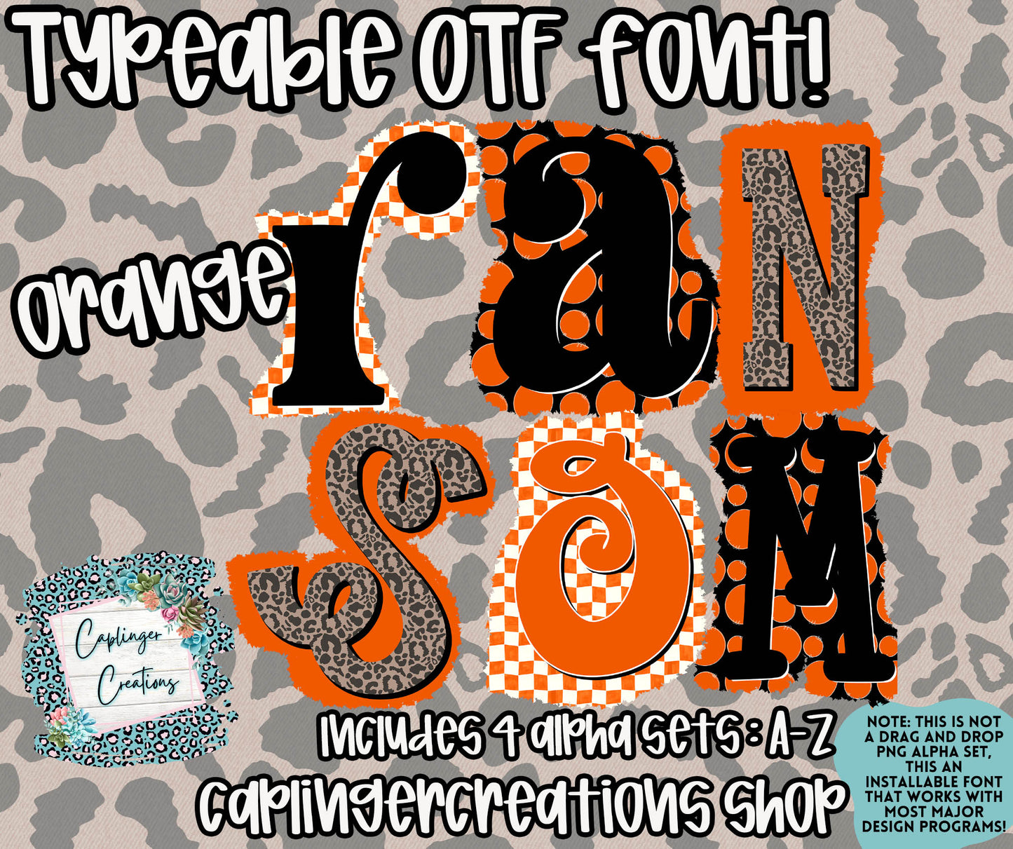 RANSOM Spirit - OTF typeable & Drag and Drop PNGS- commercial use included - Digital download