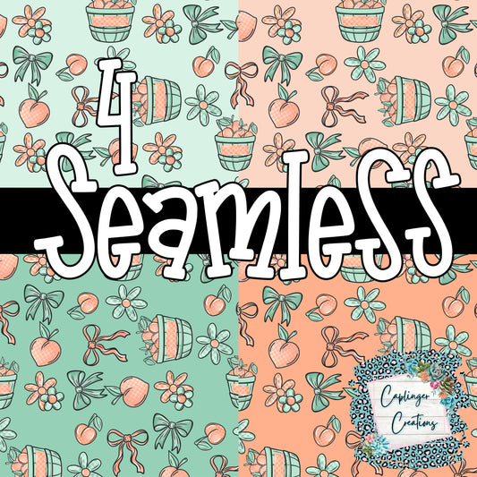 Digital Paper SEAMLESS - PEACHY - Digital download 300DPI PNG FILE