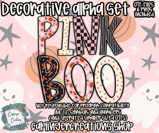 Pink Boo - TYPEABLE OTF FONT + PNGS - Digital download