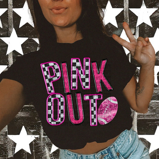 Pink out (Pink/Black & Checkers) - Digital download 300DPI PNG FILE
