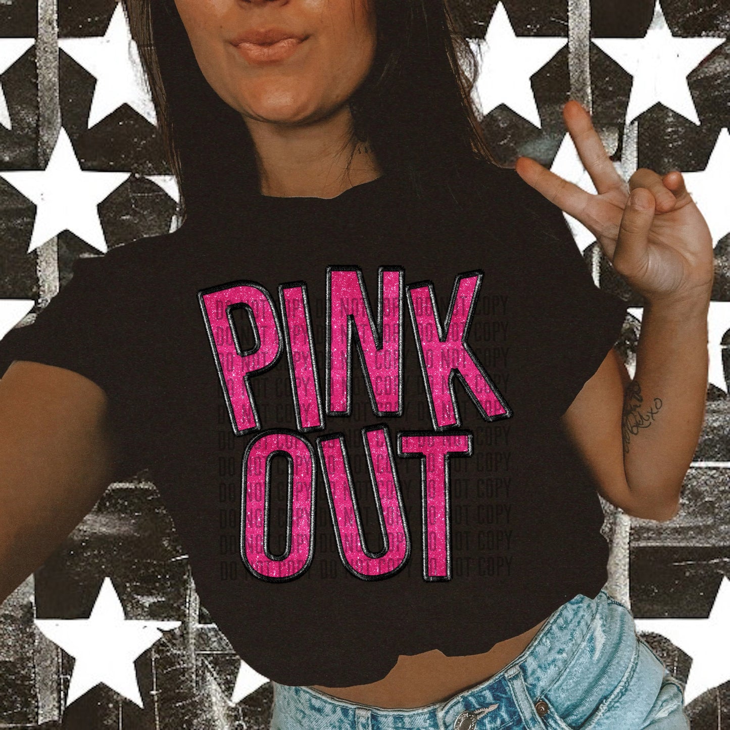 Pink out (Pink/Black) - Digital download 300DPI PNG FILE