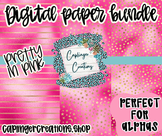 Digital Paper BUNDLE - Pretty in Pink - Digital download 300DPI PNG FILE