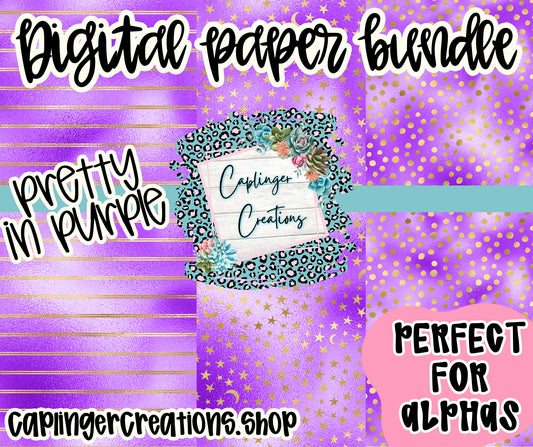 Digital Paper BUNDLE - Pretty in Purple - Digital download 300DPI PNG FILE