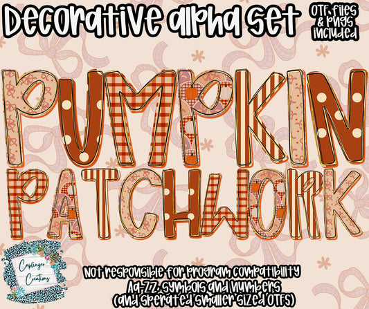 Pumpkin Patchwork - TYPEABLE OTF FONT + PNGS - Digital download
