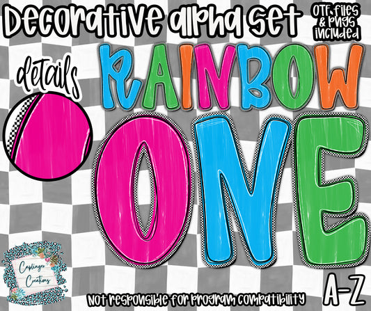 Rainbow One - OTF & Drag and Drop PNGS- commercial use included - Digital download