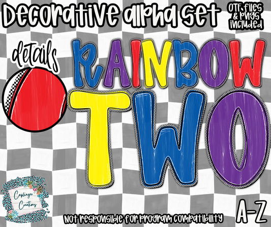 Rainbow Two - OTF & Drag and Drop PNGS- commercial use included - Digital download