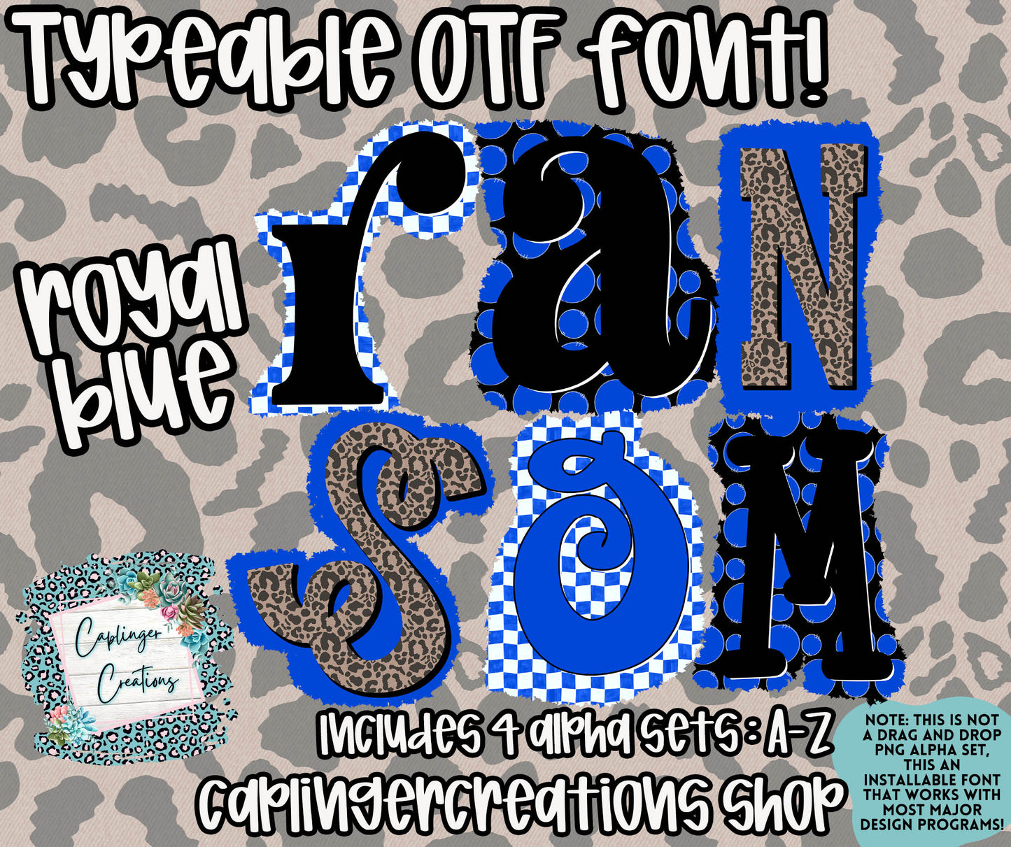 RANSOM Spirit - OTF typeable & Drag and Drop PNGS- commercial use included - Digital download