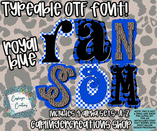 RANSOM Spirit - OTF typeable & Drag and Drop PNGS- commercial use included - Digital download