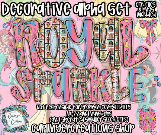 Royal Sparkle - OTF & Drag and Drop PNGS- commercial use included - Digital download