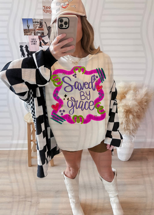 Saved by Grace - Digital Download 300DPI PNG FILE