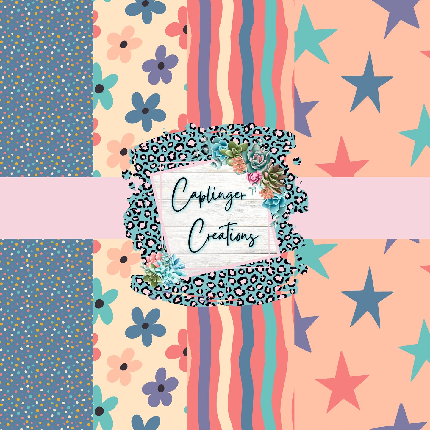 Daisy Pop - seamless 4 pack - Digital download 300DPI PNG FILE