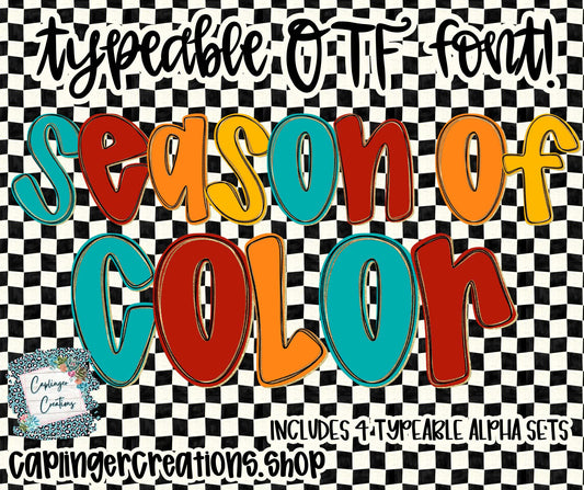 Season of color 4 sets TYPEABLE OTF FONT + PNGS - Digital download