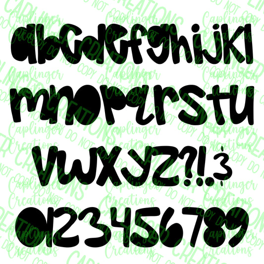 SISSYPOP - FONT A-Z 0-9 and symbols - TYPEABLE OTF FONT - Digital download