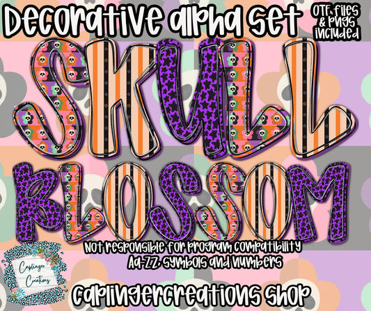 Skull Blossom  - OTF & Drag and Drop PNGS- commercial use included - Digital download