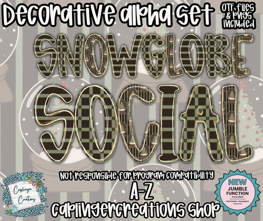 Snowglobe Social - TYPEABLE OTF FONT + PNGS - Digital download