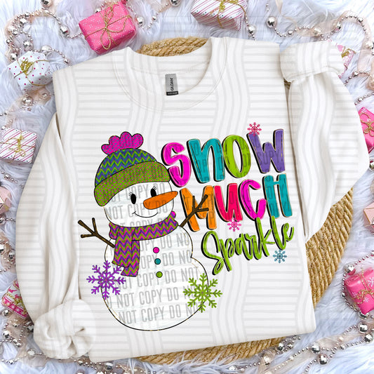 Snow Much Sparkle - Snowman - Hand Drawn  300DPI PNG FILE