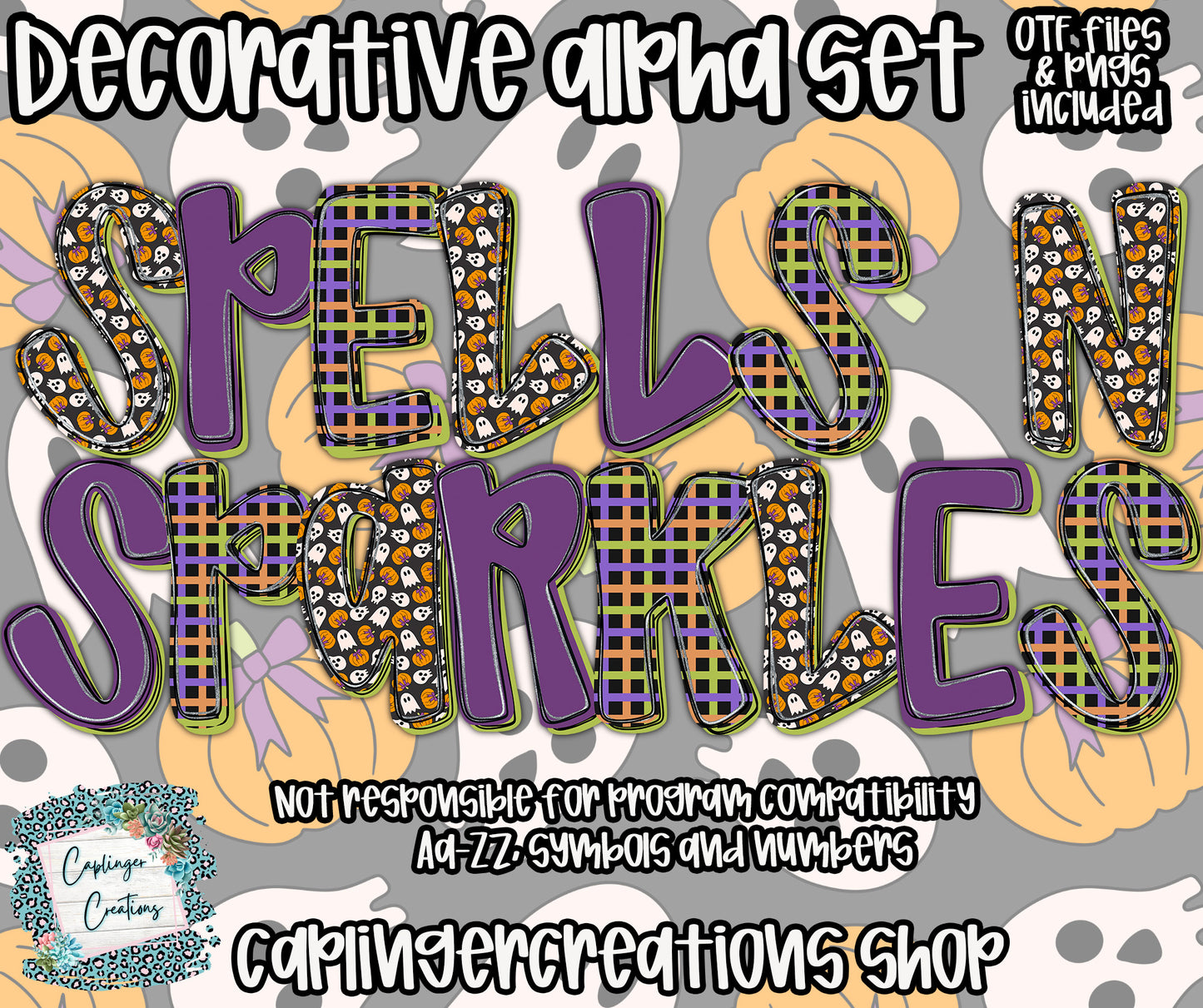 Spells N Sparkles- OTF & Drag and Drop PNGS- commercial use included - Digital download