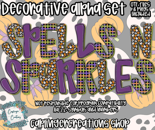 Spells N Sparkles- OTF & Drag and Drop PNGS- commercial use included - Digital download