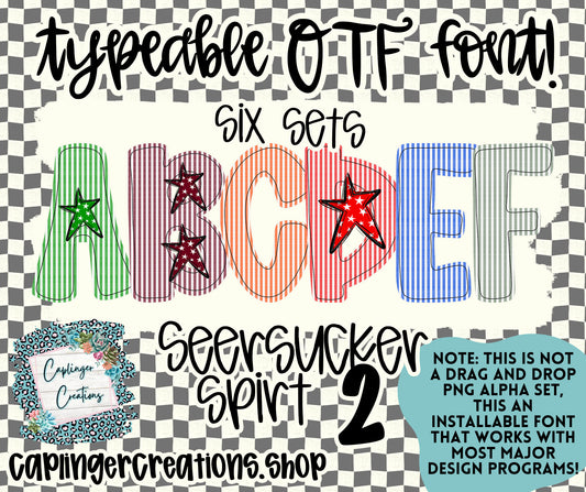 SEERSUCKER Spirit 2 - TYPEABLE OTF FONT + PNGS - Digital download