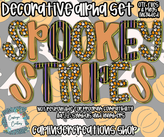 Spooky Stripes - OTF & Drag and Drop PNGS- commercial use included - Digital download