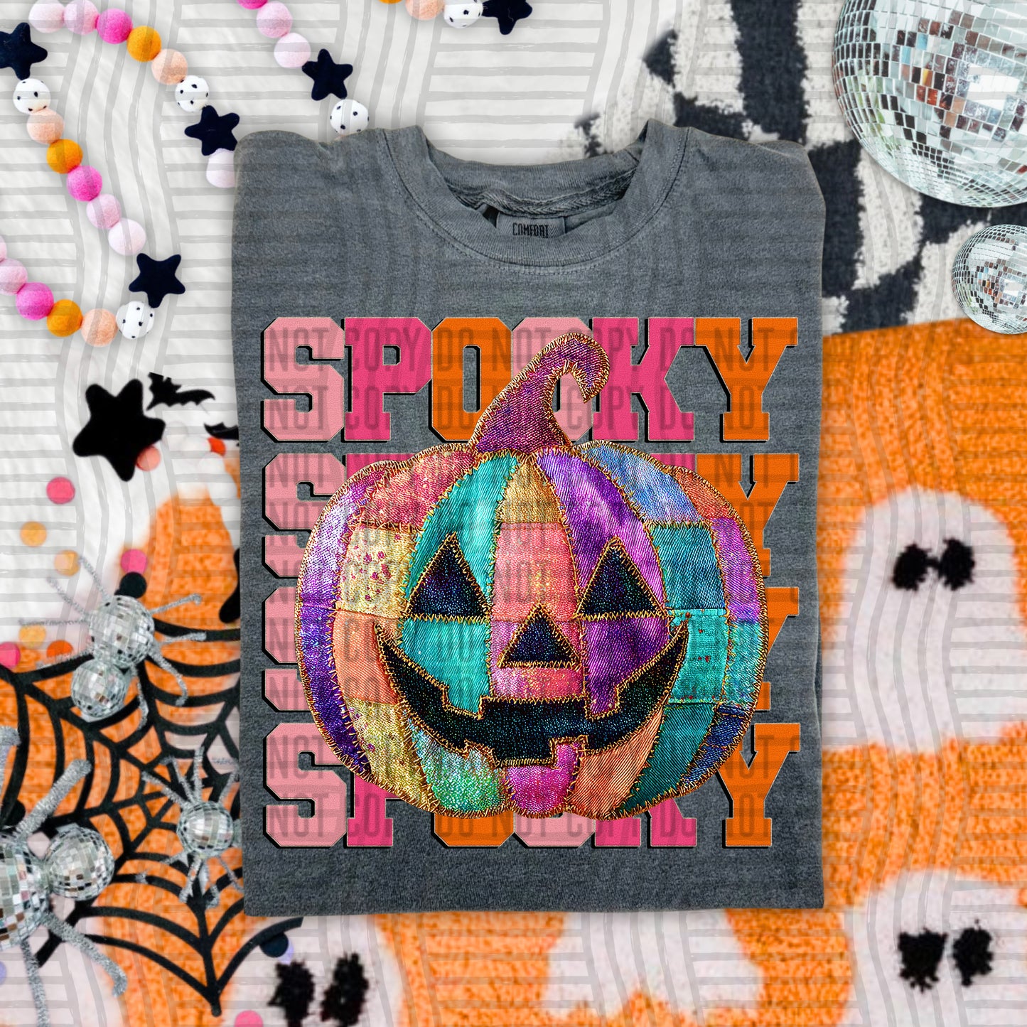 Spooky - Faux embroidery and chenille - Digital Download 300DPI PNG FILE