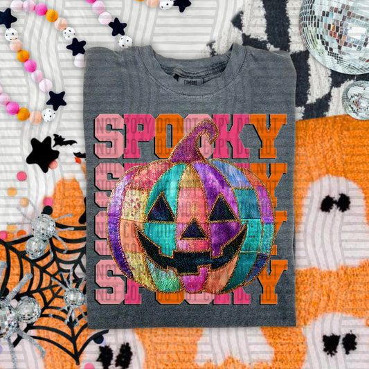 Spooky - Faux embroidery and chenille - Digital Download 300DPI PNG FILE