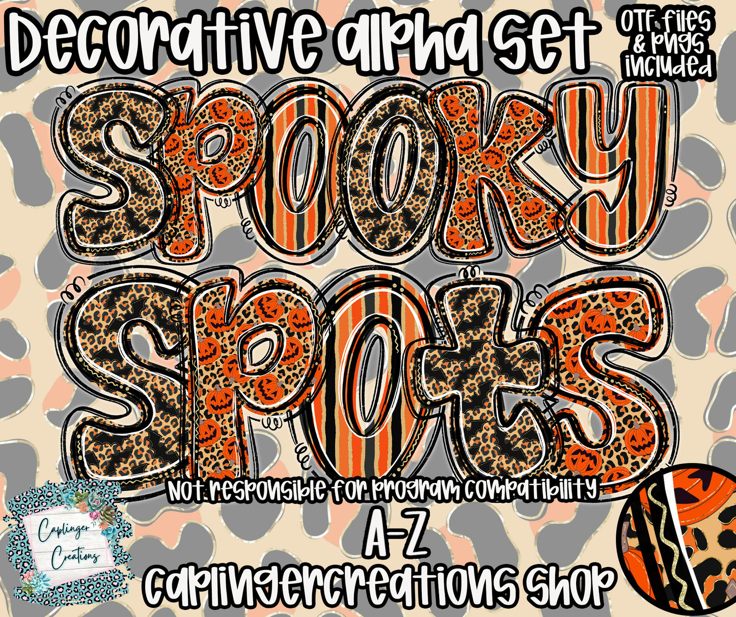 Spooky Spots  - OTF & Drag and Drop PNGS- commercial use included - Digital download