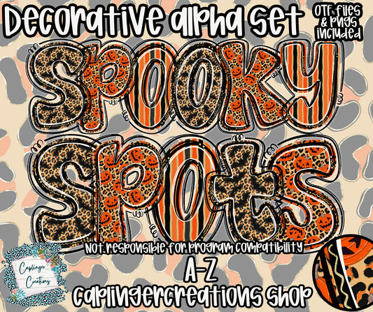 Spooky Spots  - OTF & Drag and Drop PNGS- commercial use included - Digital download