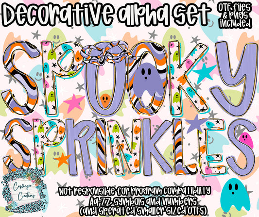 Spooky Sprinkles - TYPEABLE OTF FONT + PNGS - Digital download
