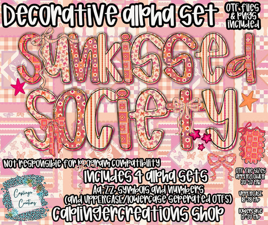 Sun-kissed Society - TYPEABLE OTF FONT + PNGS- commercial use included - Digital download