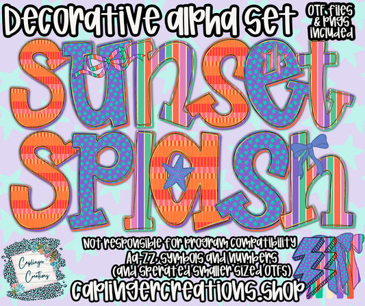 Sunset Splash- OTF & Drag and Drop PNGS- commercial use included - Digital download
